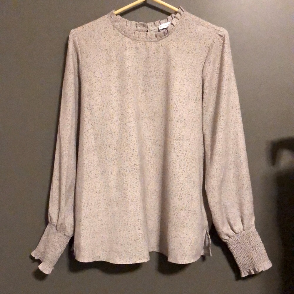 Maison d’Amelie high neck dotted blouse